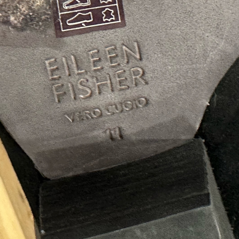 Eileen Fisher Black Hawk Suede Heels Pump Size 11 EUC - Picture 8 of 8